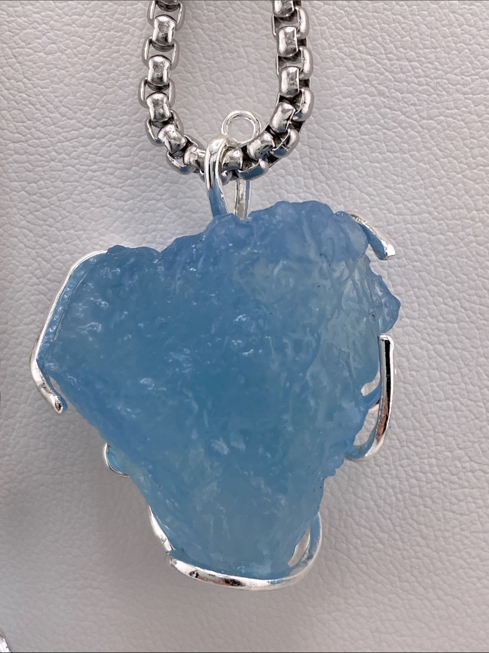 Natural Raw Aquamarine Crystal Pendant Necklace - The Gem Studio